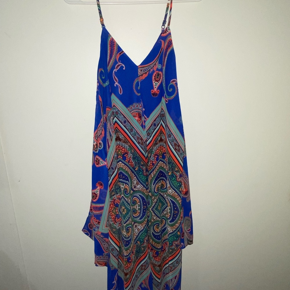 My Michelle Asymmetrical Blue Paisley Dress